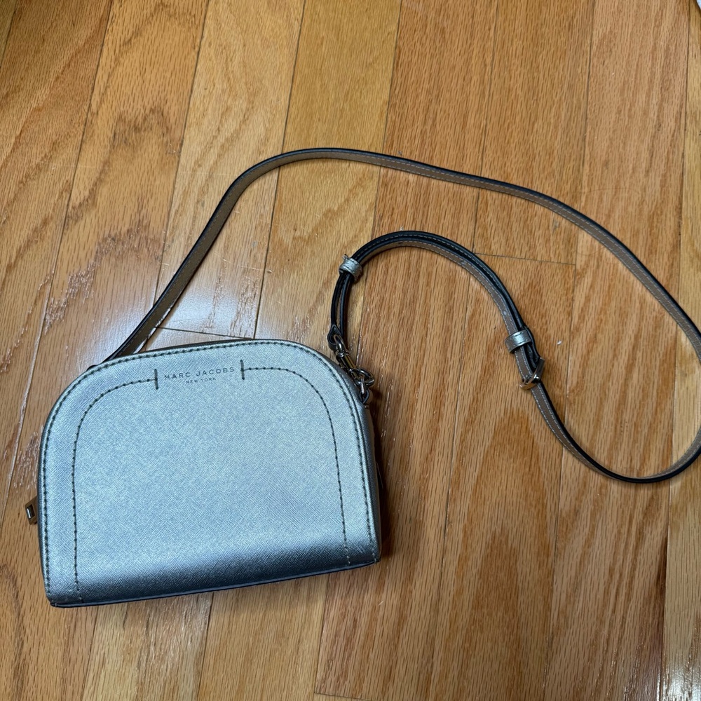 Marc Jacobs Playback Leather Crossbody Bag in Silver